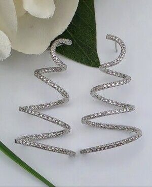 Sterling Silver Diamond Cut Inside-Out Swirl Pierced Earrings